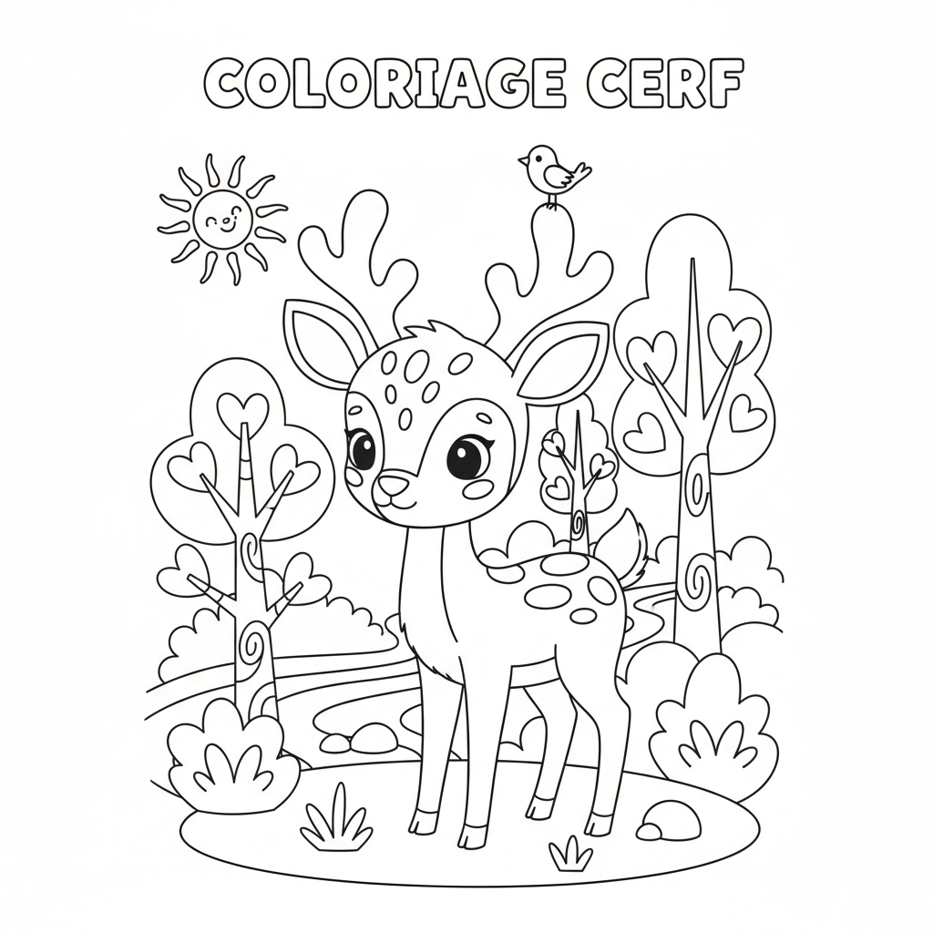 Coloriage coloriage cerf 2