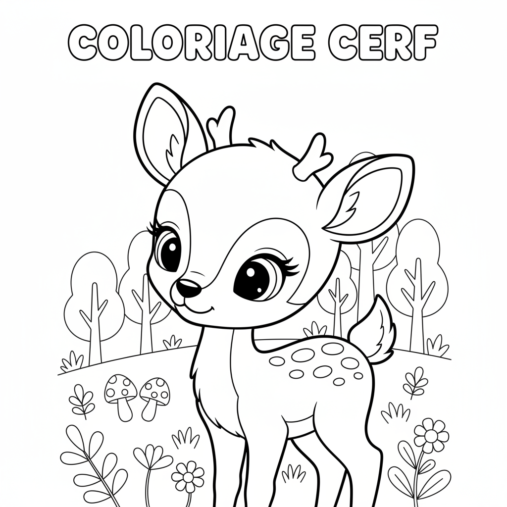 Coloriage coloriage cerf 4
