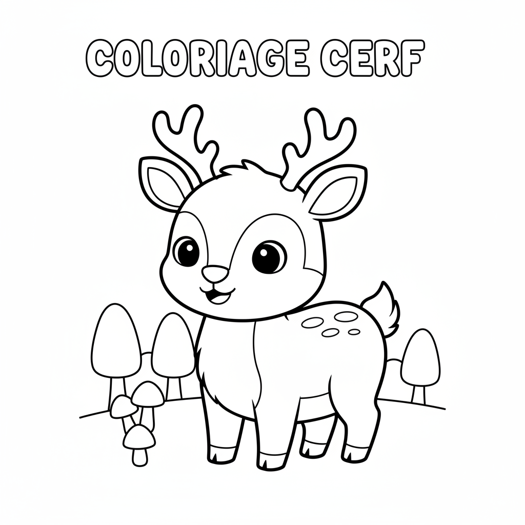 Coloriage Cerf à Imprimer Gratuit pour Enfants