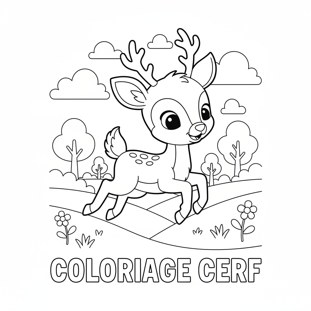 Coloriage coloriage cerf à imprimer 5