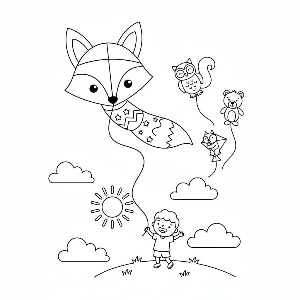 Coloriage coloriage cerf volant 2