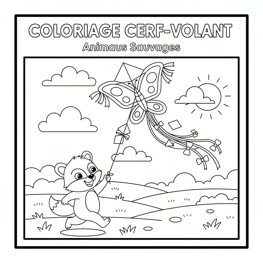 Coloriage coloriage cerf volant 3