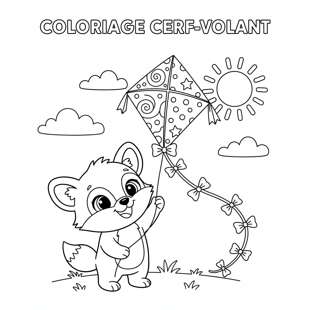 Coloriage coloriage cerf volant 4