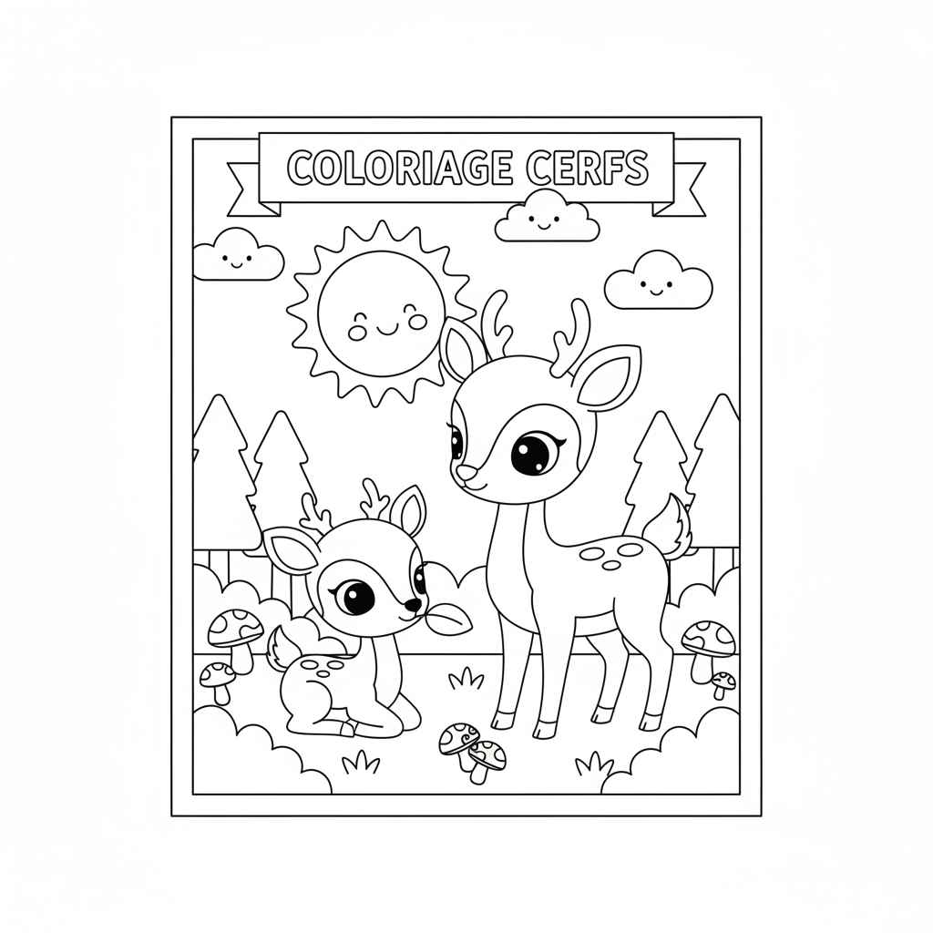 Coloriage coloriage cerfs 1