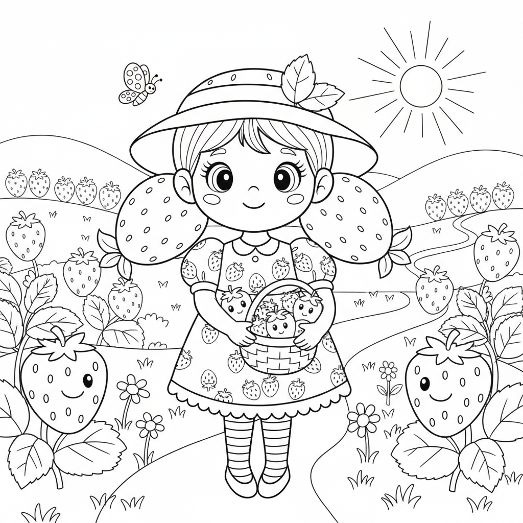 Coloriage coloriage charlotte aux fraises 3