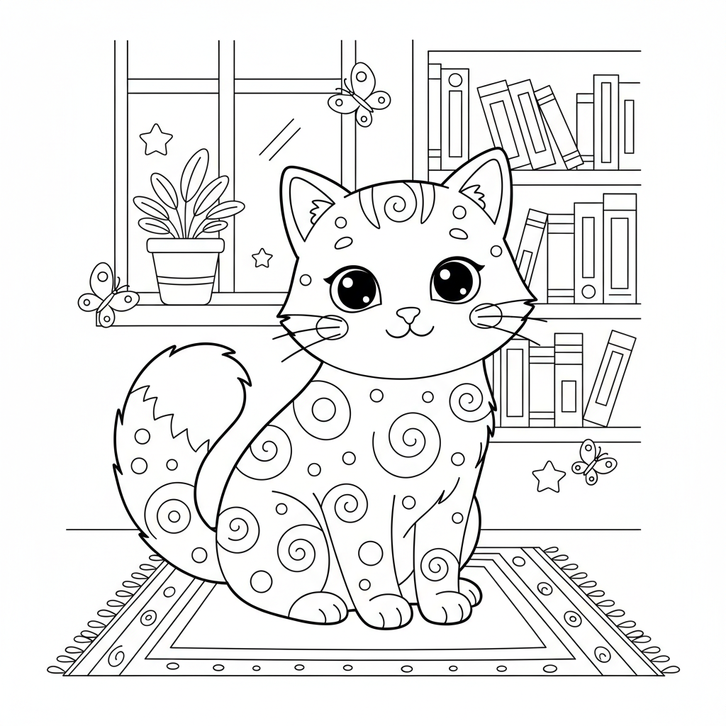 Coloriage coloriage chat 2