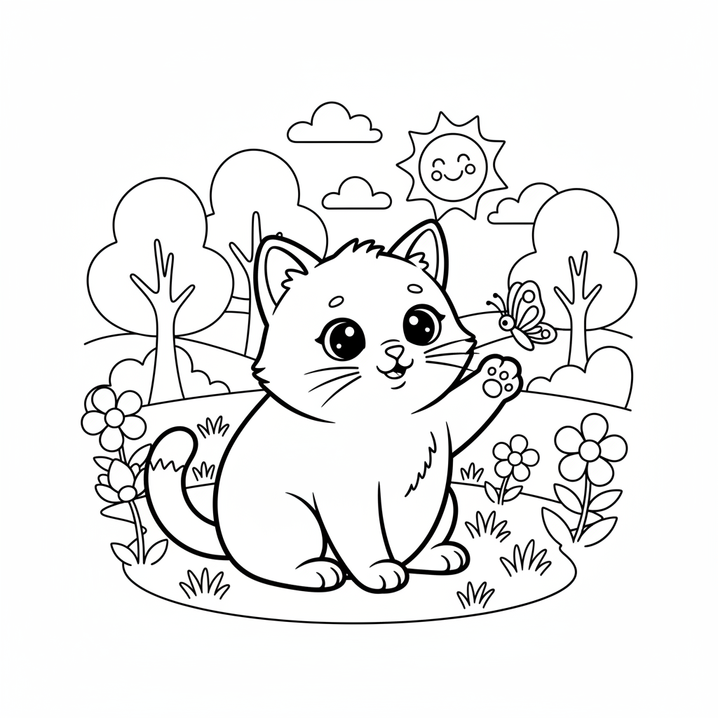 Coloriage coloriage chat 3