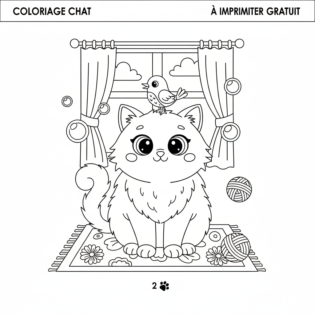 Coloriage coloriage chat à imprimer gratuit 2