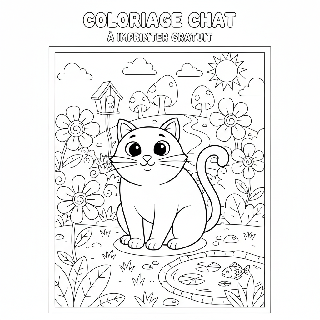 Coloriage coloriage chat à imprimer gratuit 3