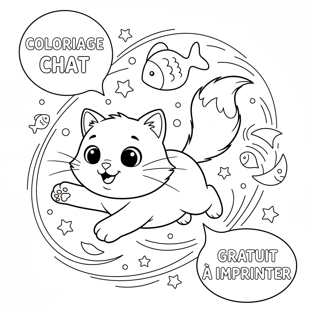 Coloriage coloriage chat à imprimer gratuit 5