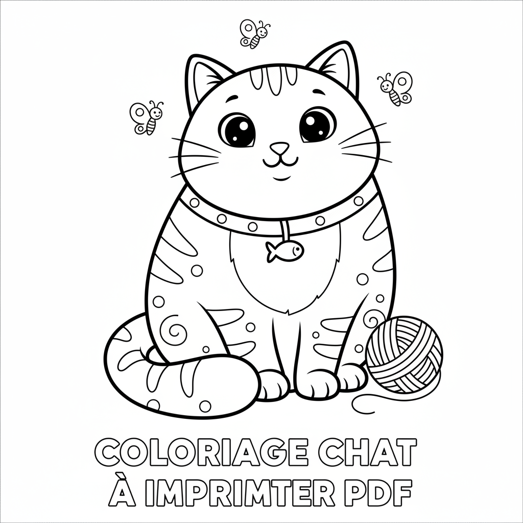 Coloriage coloriage chat à imprimer pdf