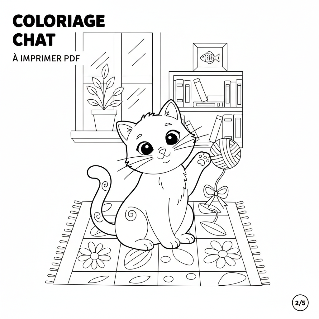 Coloriage coloriage chat à imprimer pdf 2
