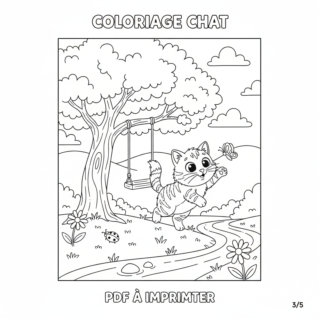 Coloriage coloriage chat à imprimer pdf 3