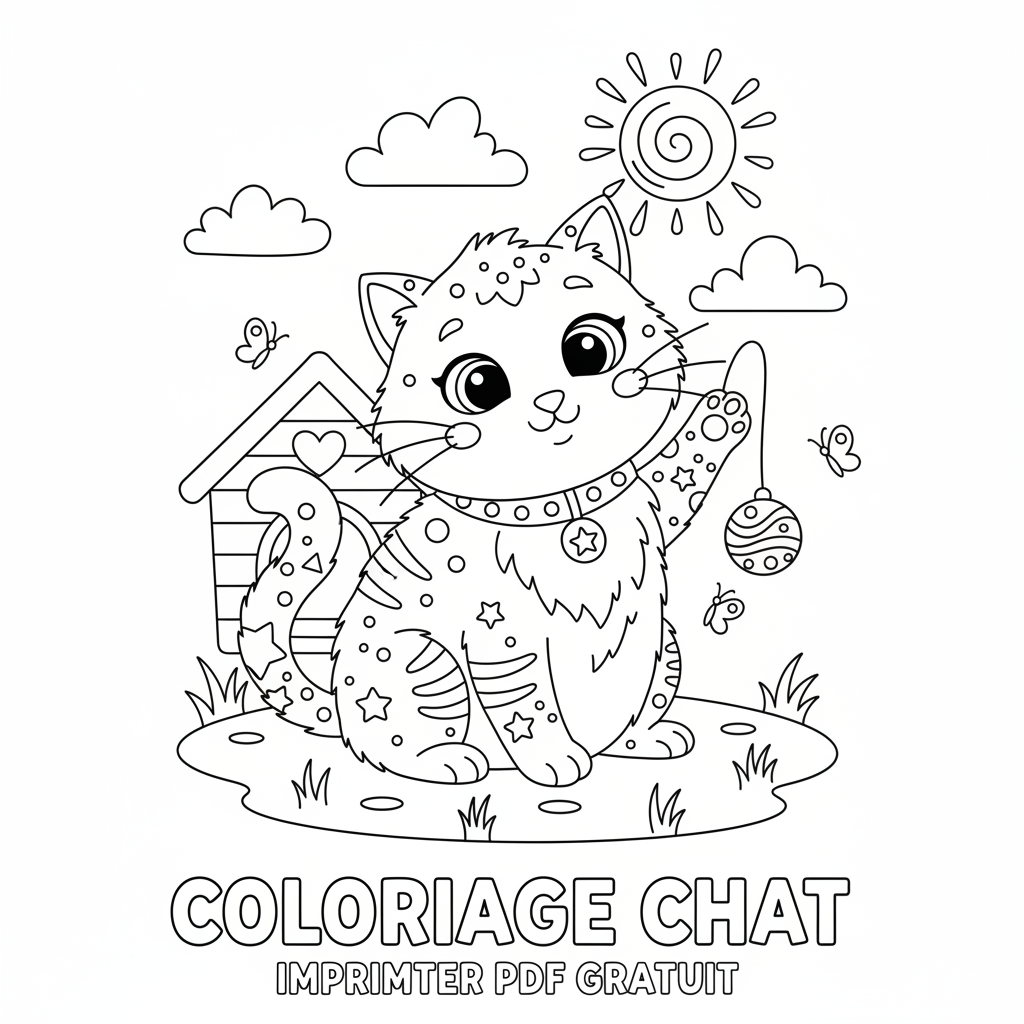 Coloriage coloriage chat à imprimer pdf gratuit 2