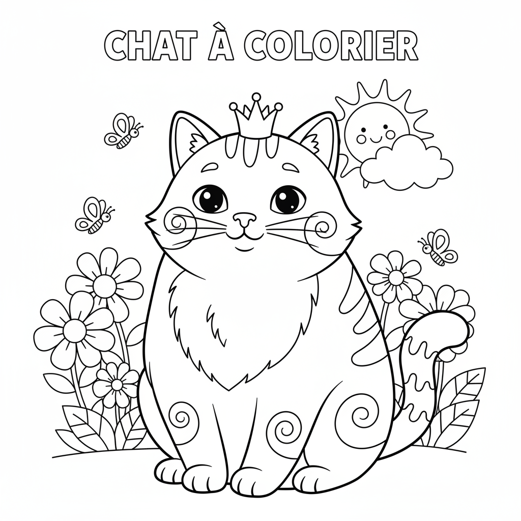 Coloriage coloriage chat adulte 2