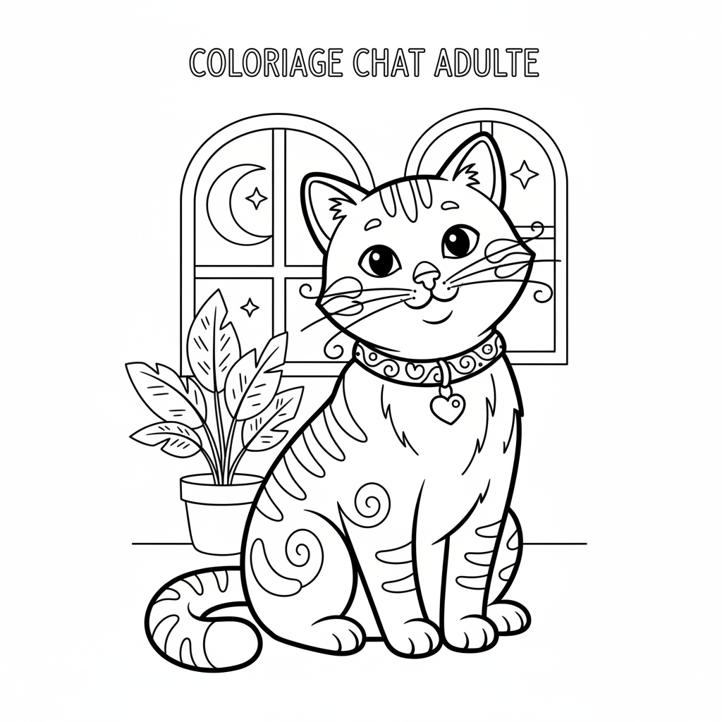 Coloriage coloriage chat adulte à imprimer 2