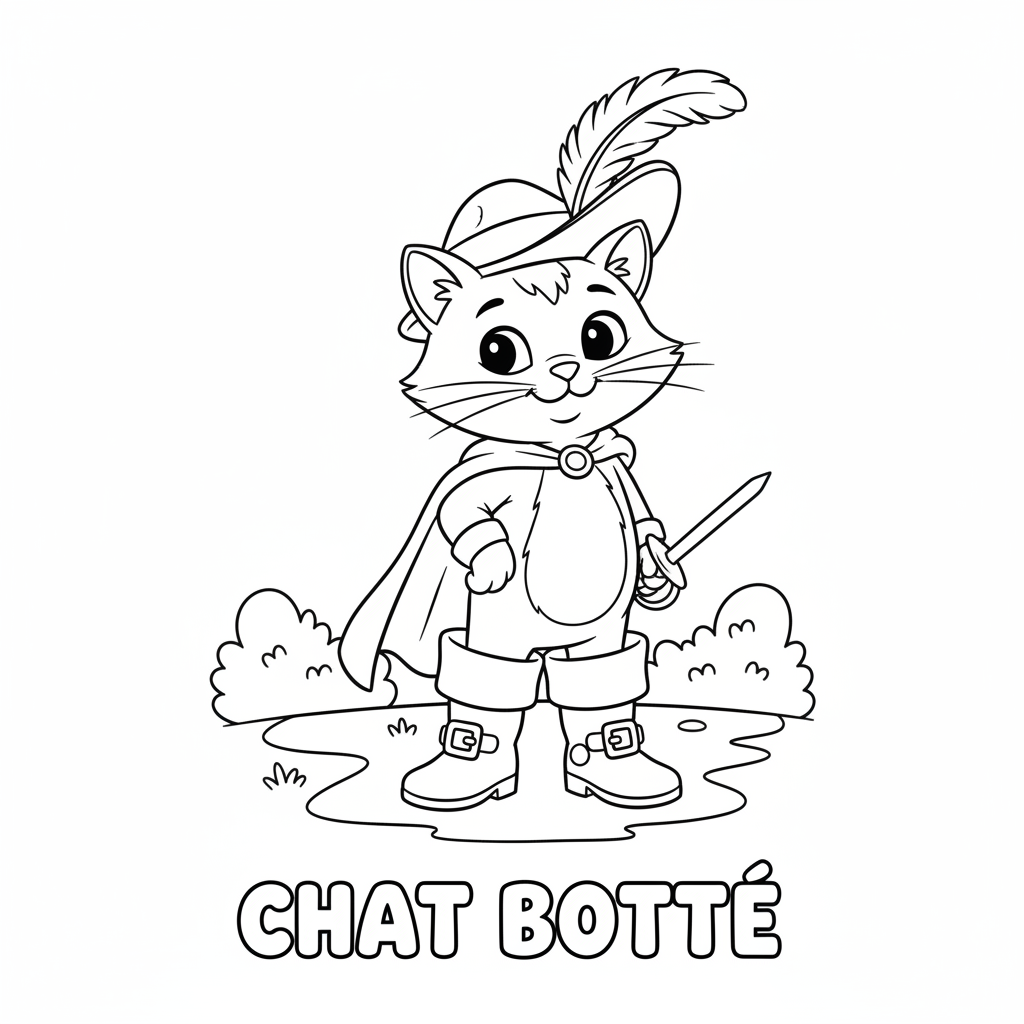 Coloriage coloriage chat botté