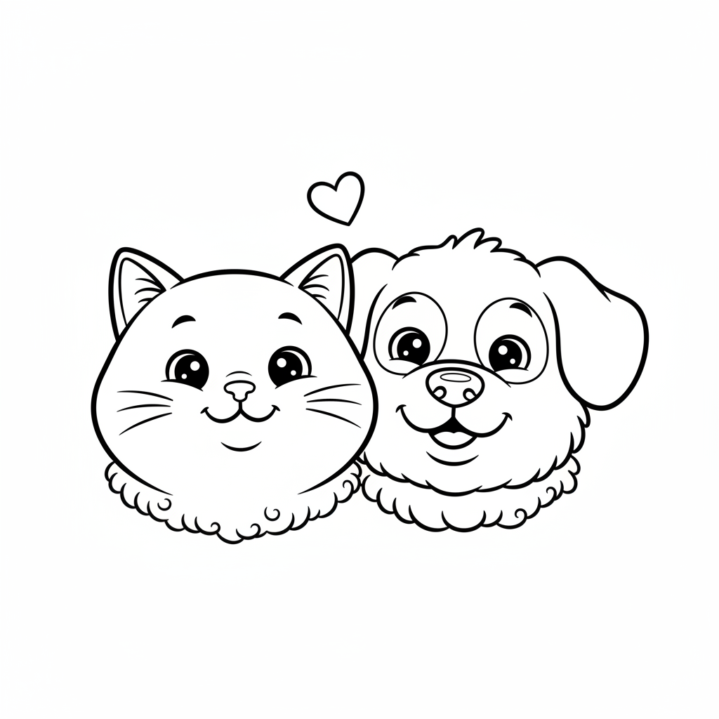 Coloriage coloriage chat chien 4