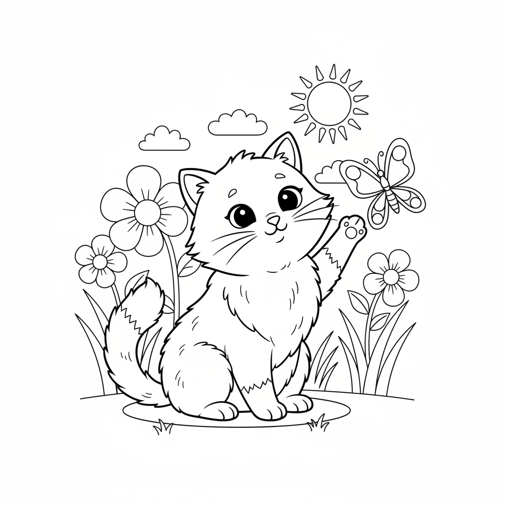 Coloriage coloriage chat et chien 3