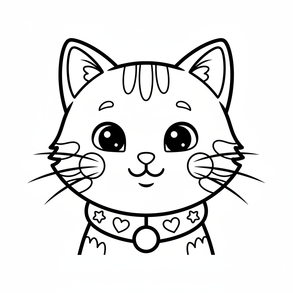 Coloriage coloriage chat facile 4