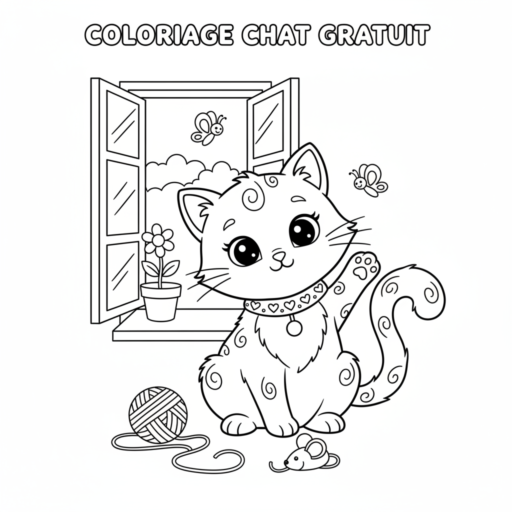 Coloriage coloriage chat gratuit 2