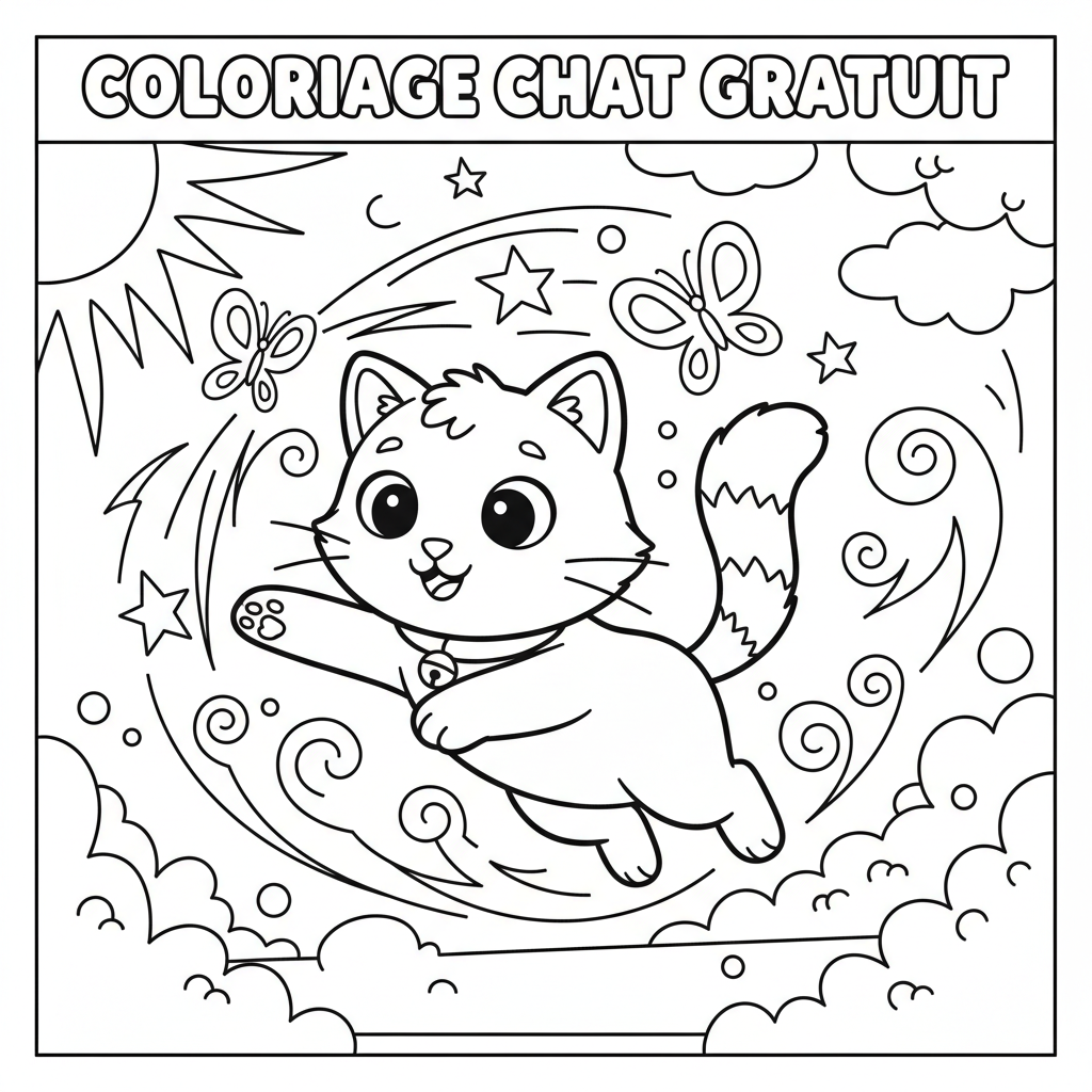 Coloriage coloriage chat gratuit 5