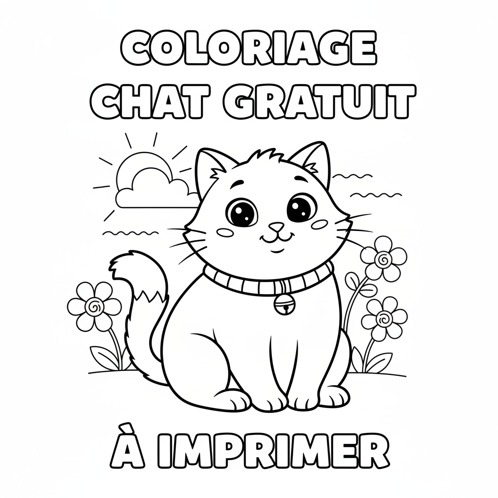 Coloriage chat gratuit à imprimer pour les enfants