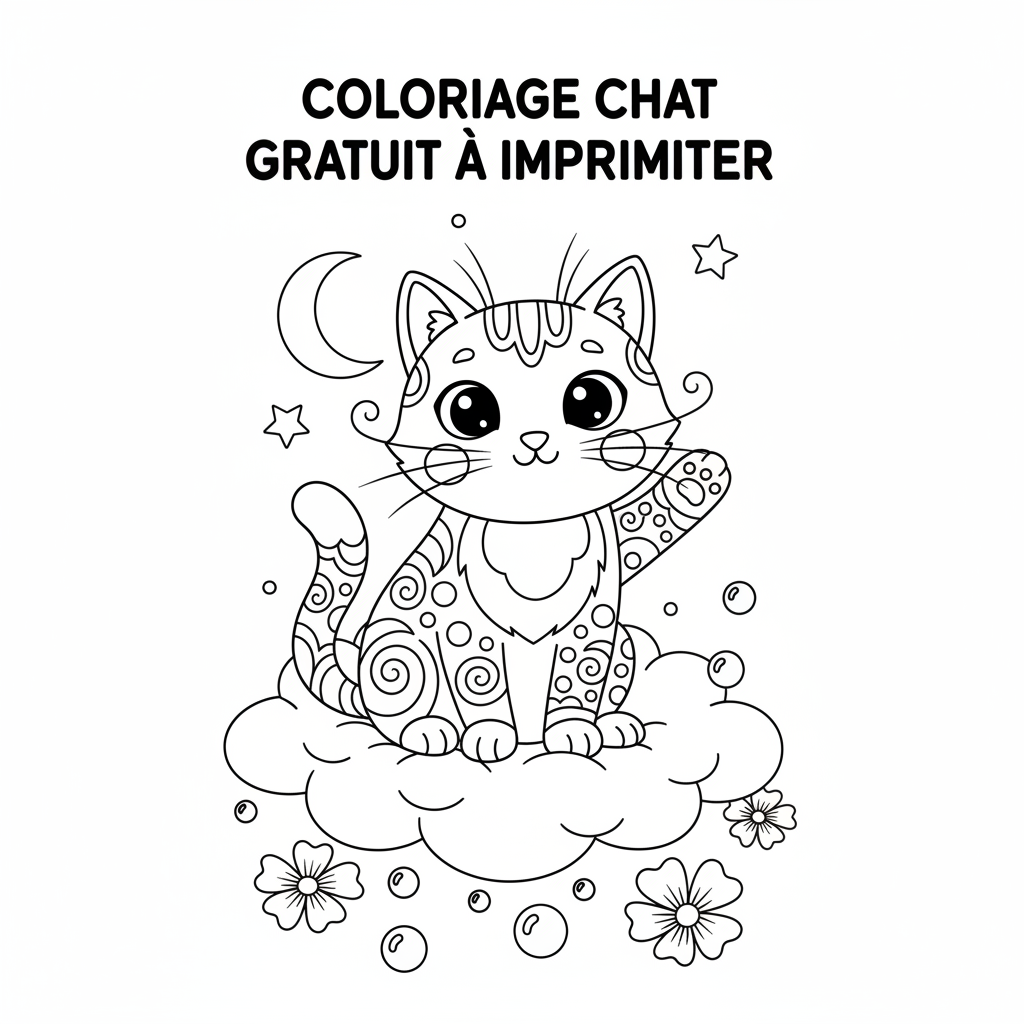 Coloriage coloriage chat gratuit à imprimer 2