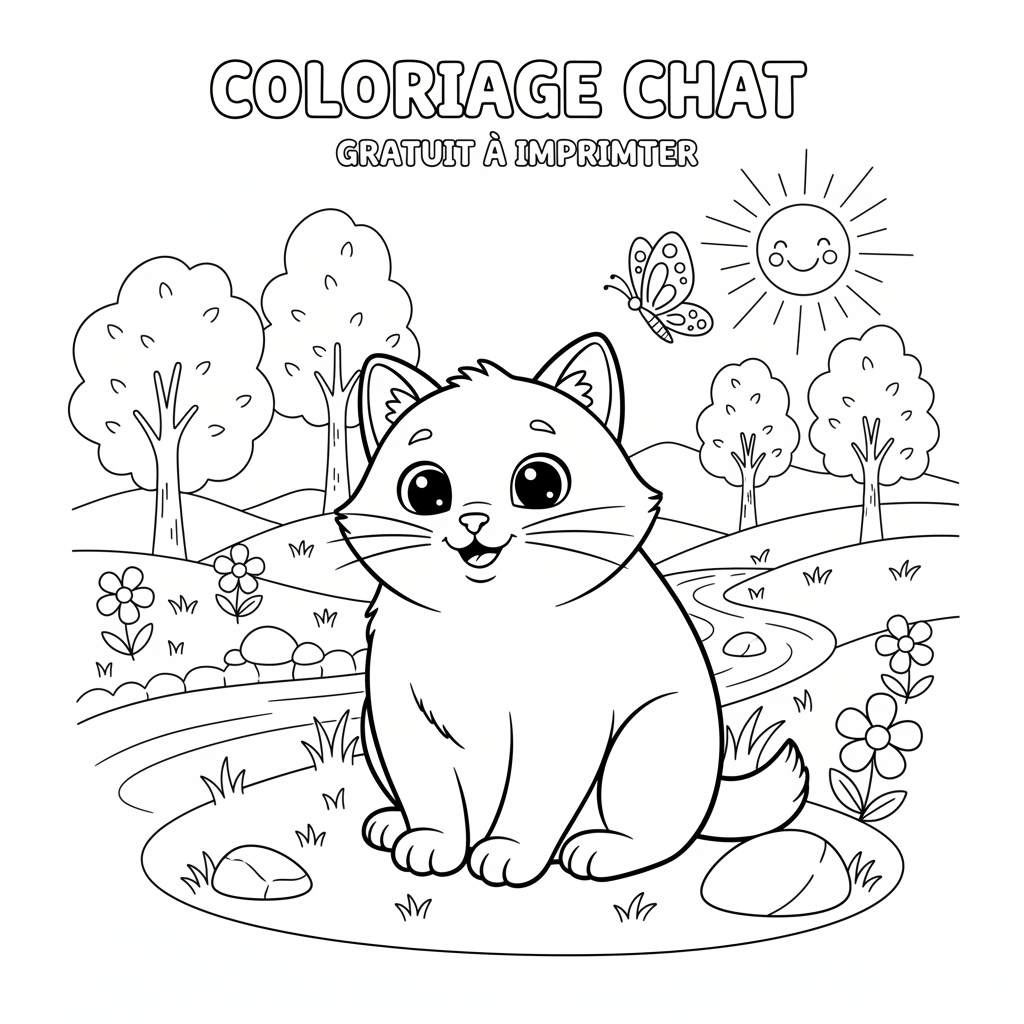 Coloriage coloriage chat gratuit à imprimer 3
