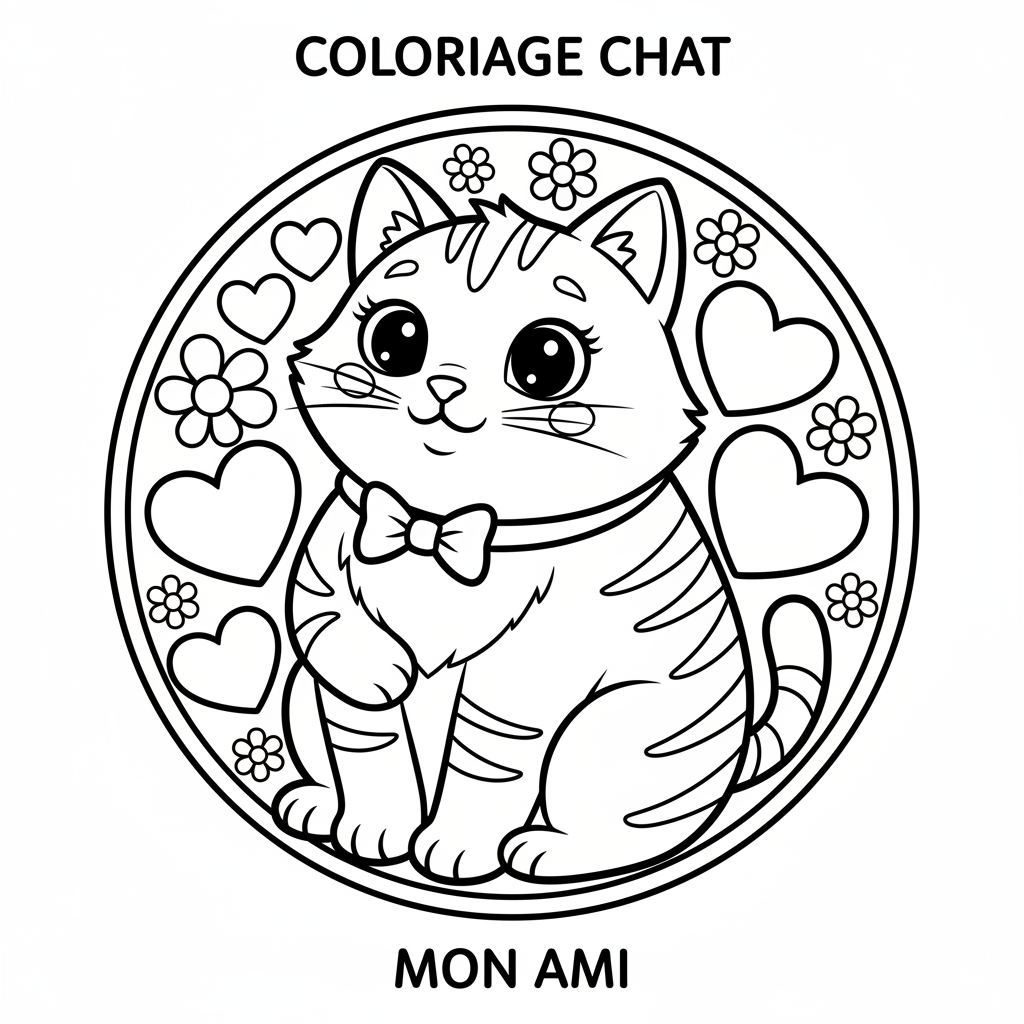 Coloriage coloriage chat mignon