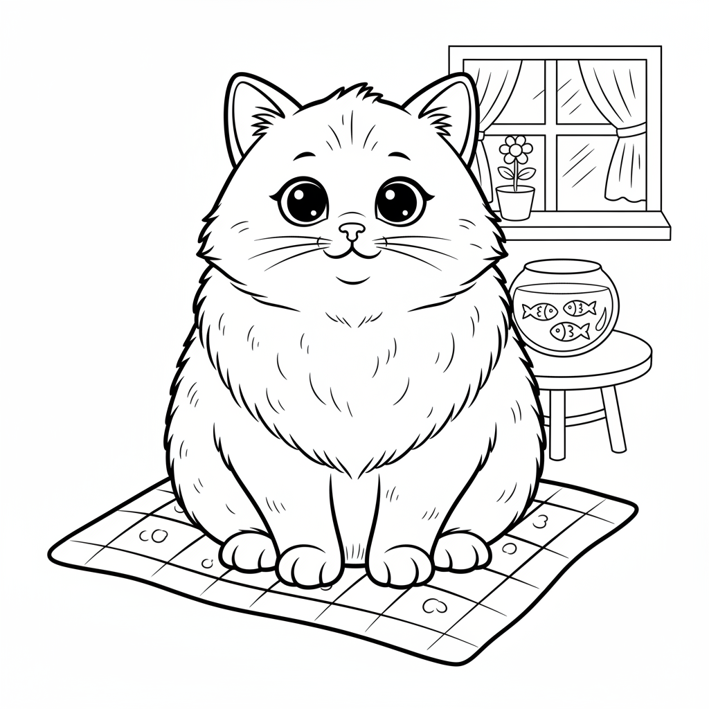 Coloriage Chat Réaliste Gratuit à Imprimer