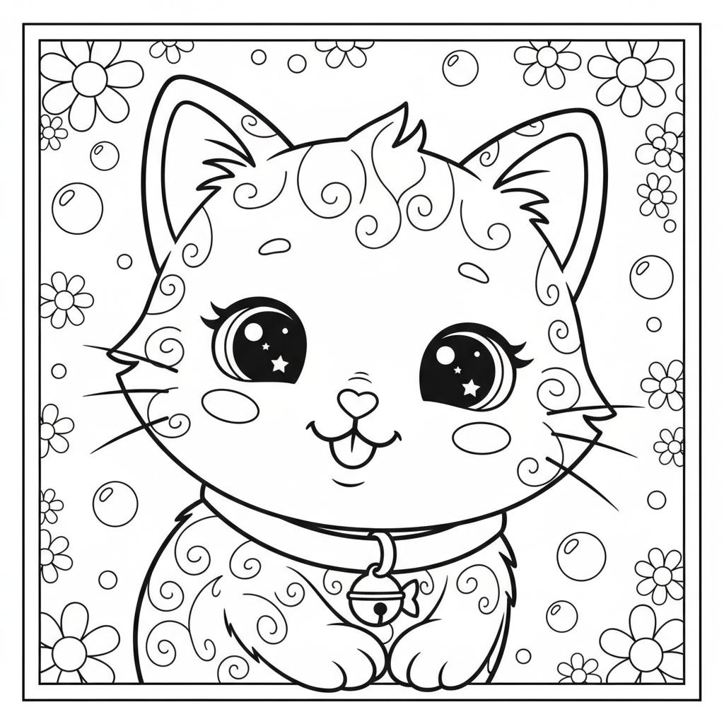 Coloriage coloriage chat trop mignon 4