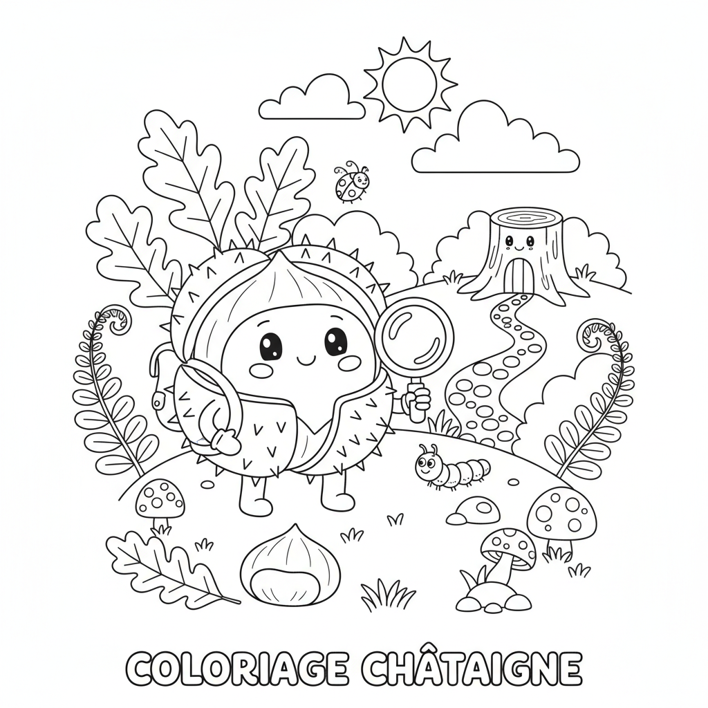 Coloriage coloriage chataigne 3