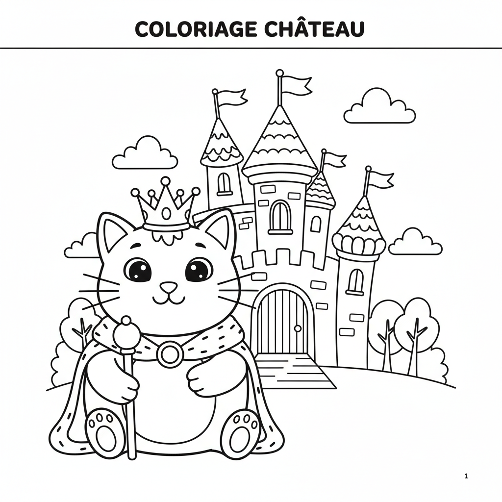Coloriage Coloriage Chateau Gratuit à Imprimer