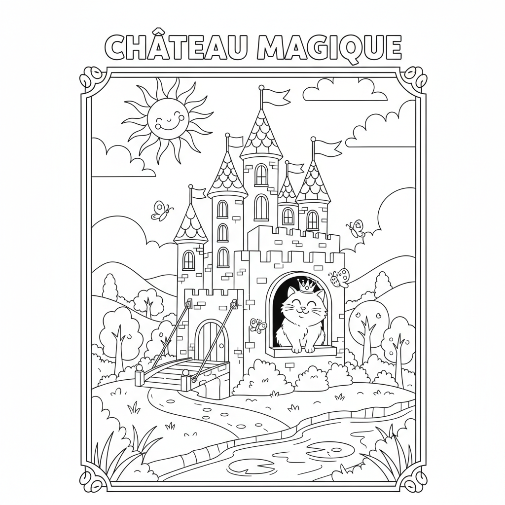 Coloriage coloriage chateau 3