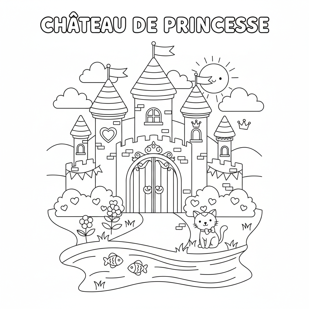 Coloriage coloriage chateau de princesse