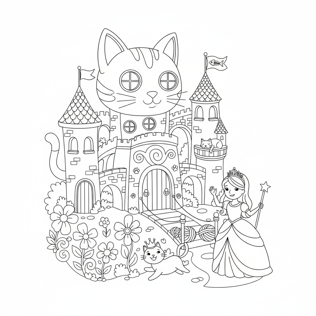 Coloriage coloriage chateau de princesse 2