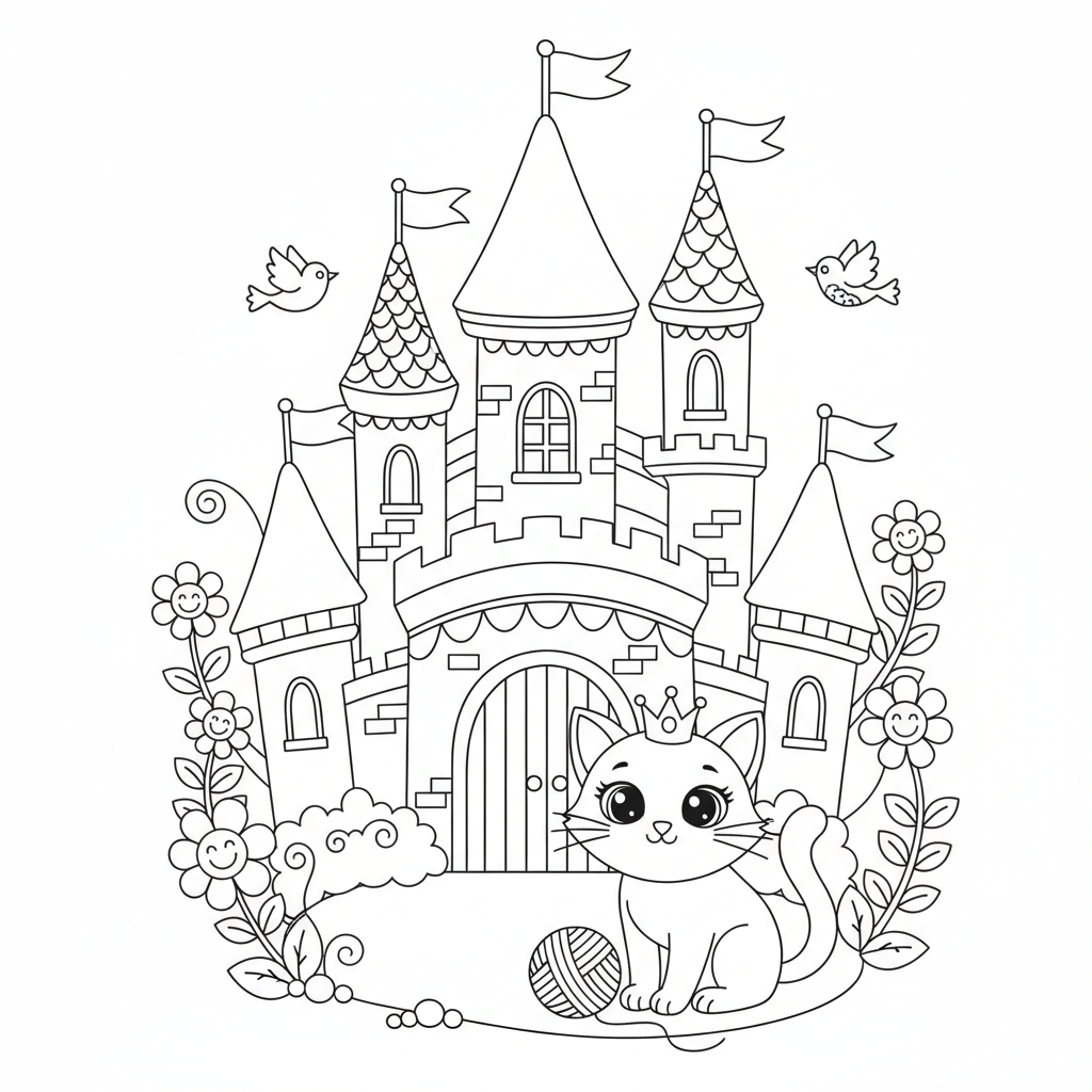 Coloriage coloriage chateau de princesse 4