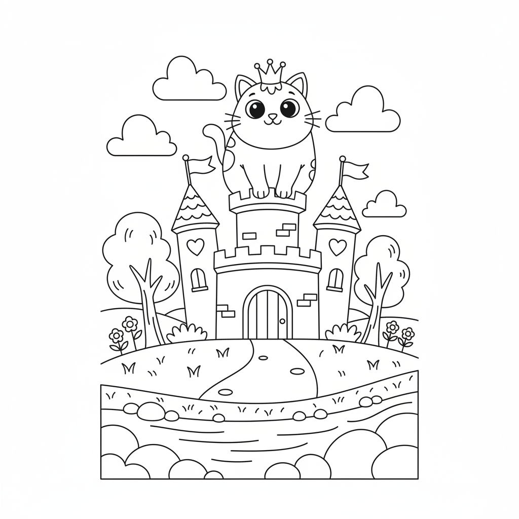 Coloriage coloriage chateau facile 3