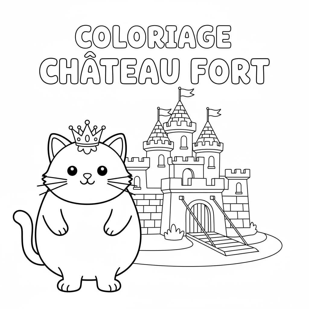 Coloriage coloriage chateau fort