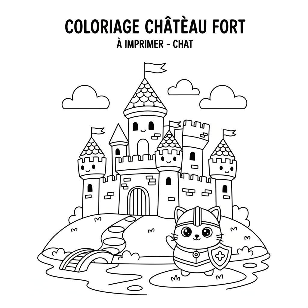 Coloriage coloriage chateau fort à imprimer