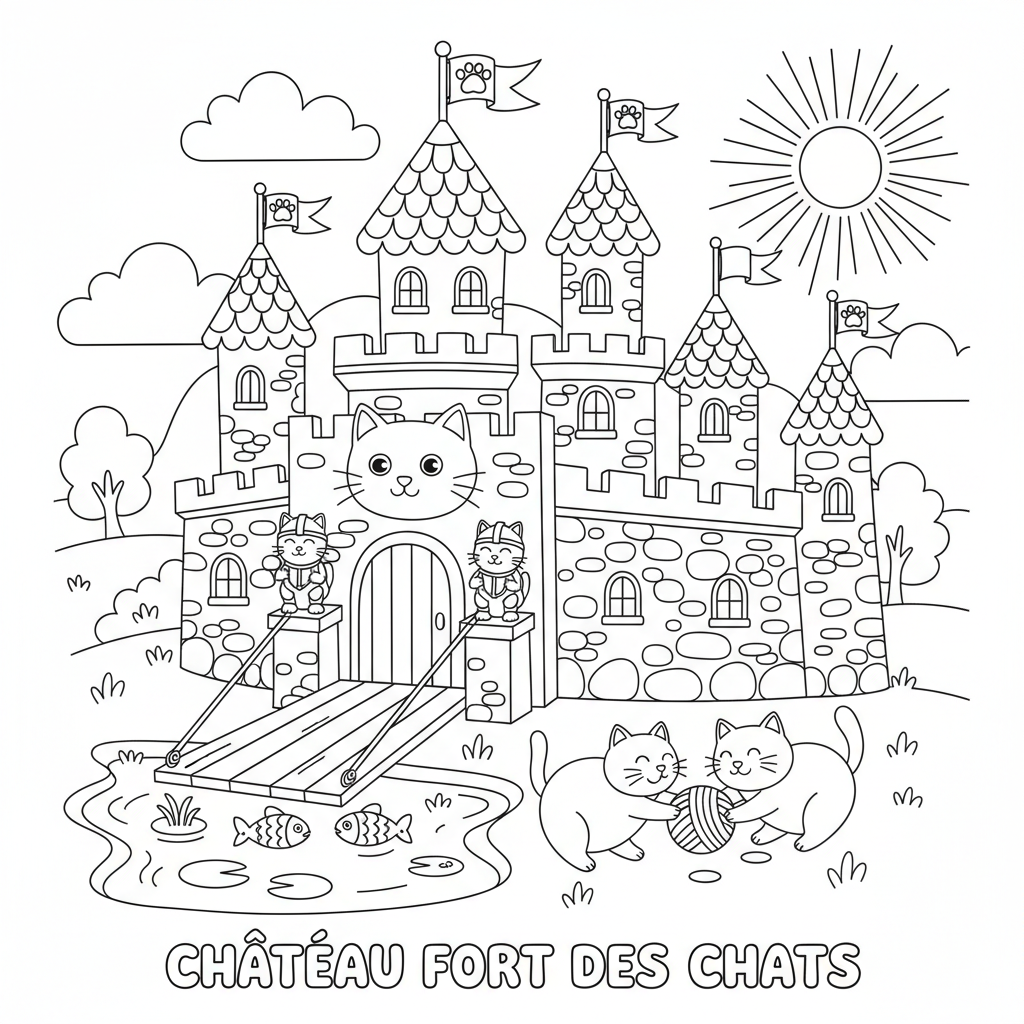 Coloriage coloriage chateau fort à imprimer 2