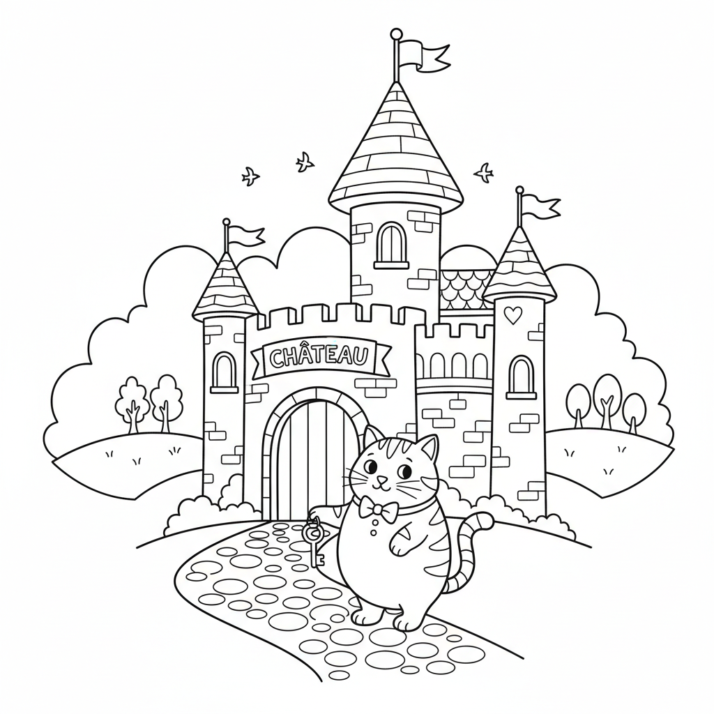 Coloriage coloriage chateau maternelle 2