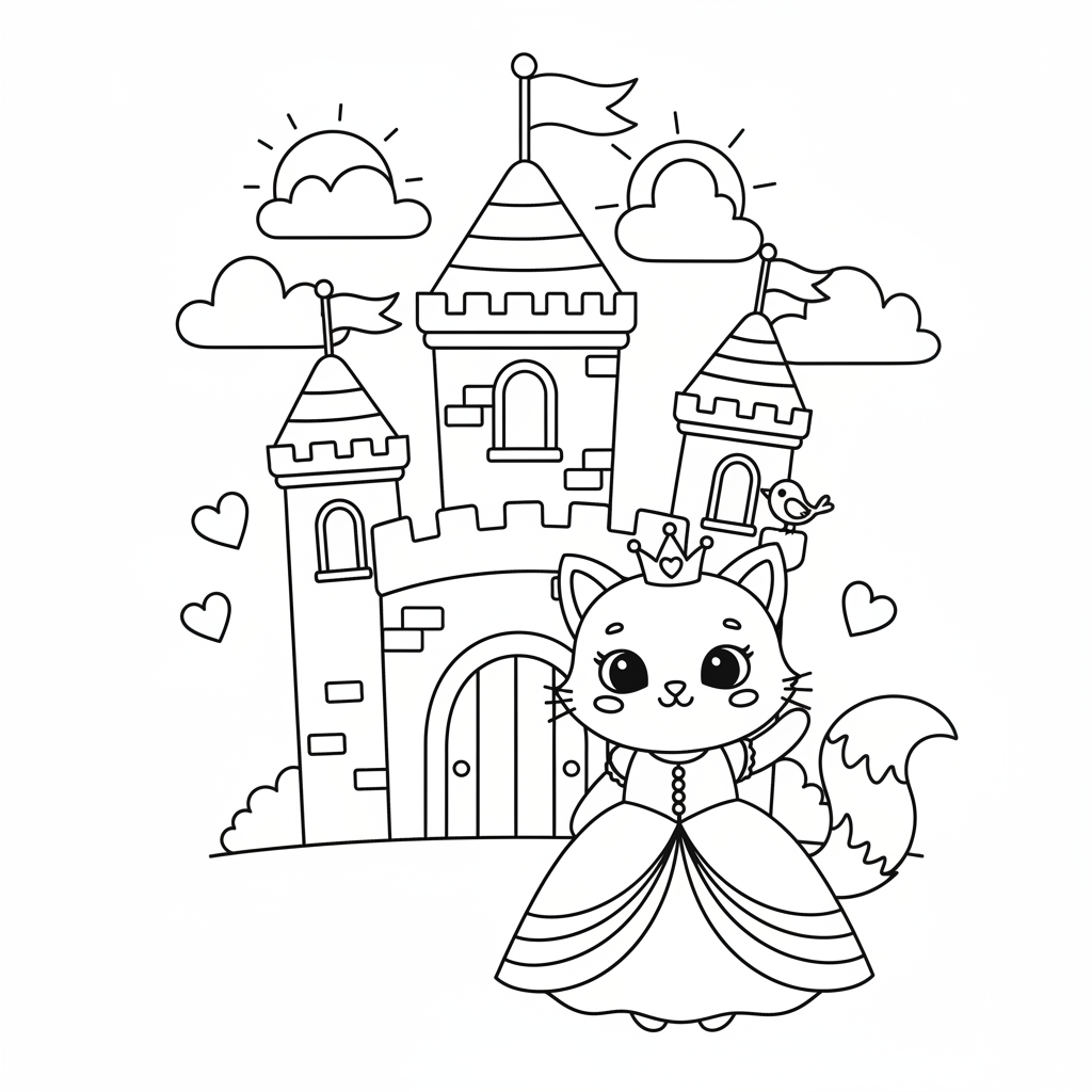 Coloriage coloriage chateau princesse