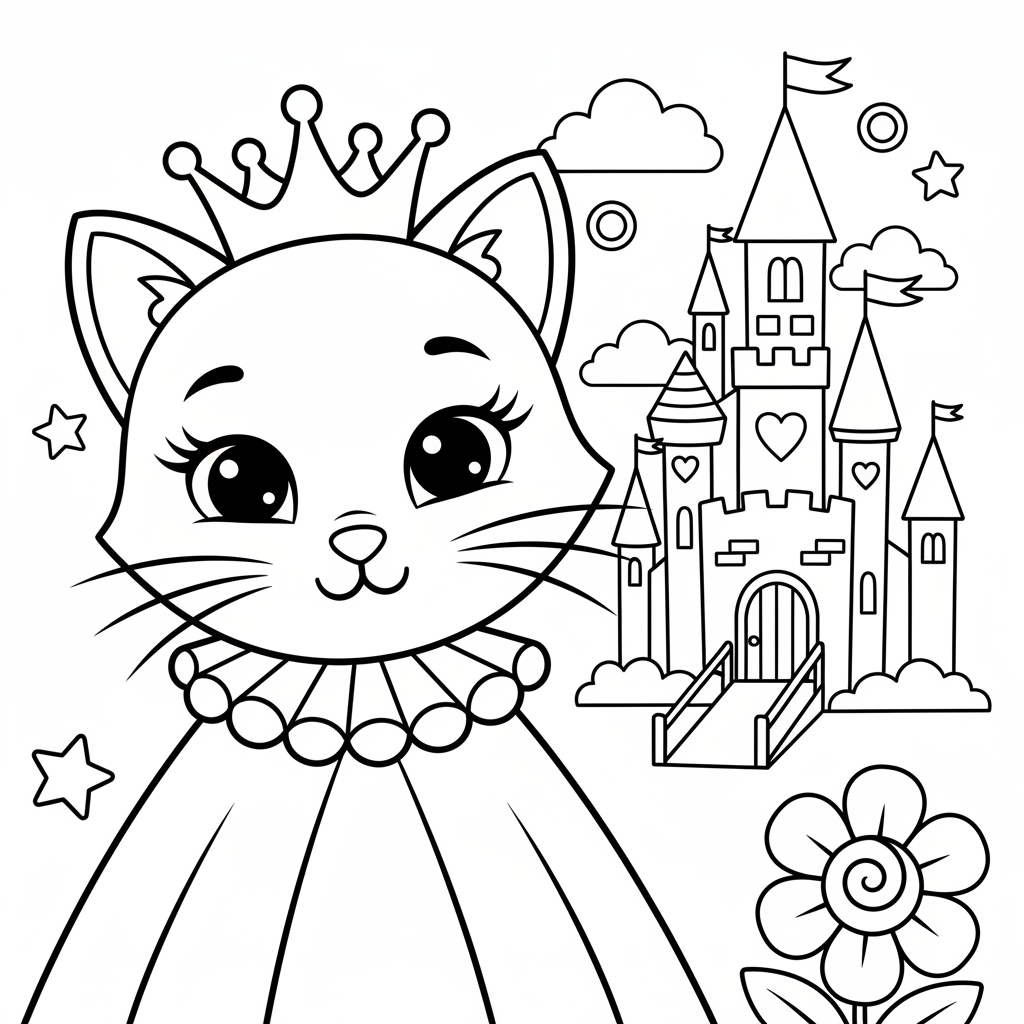 Coloriage coloriage chateau princesse 4