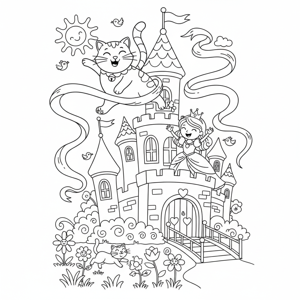 Coloriage coloriage chateau princesse 5