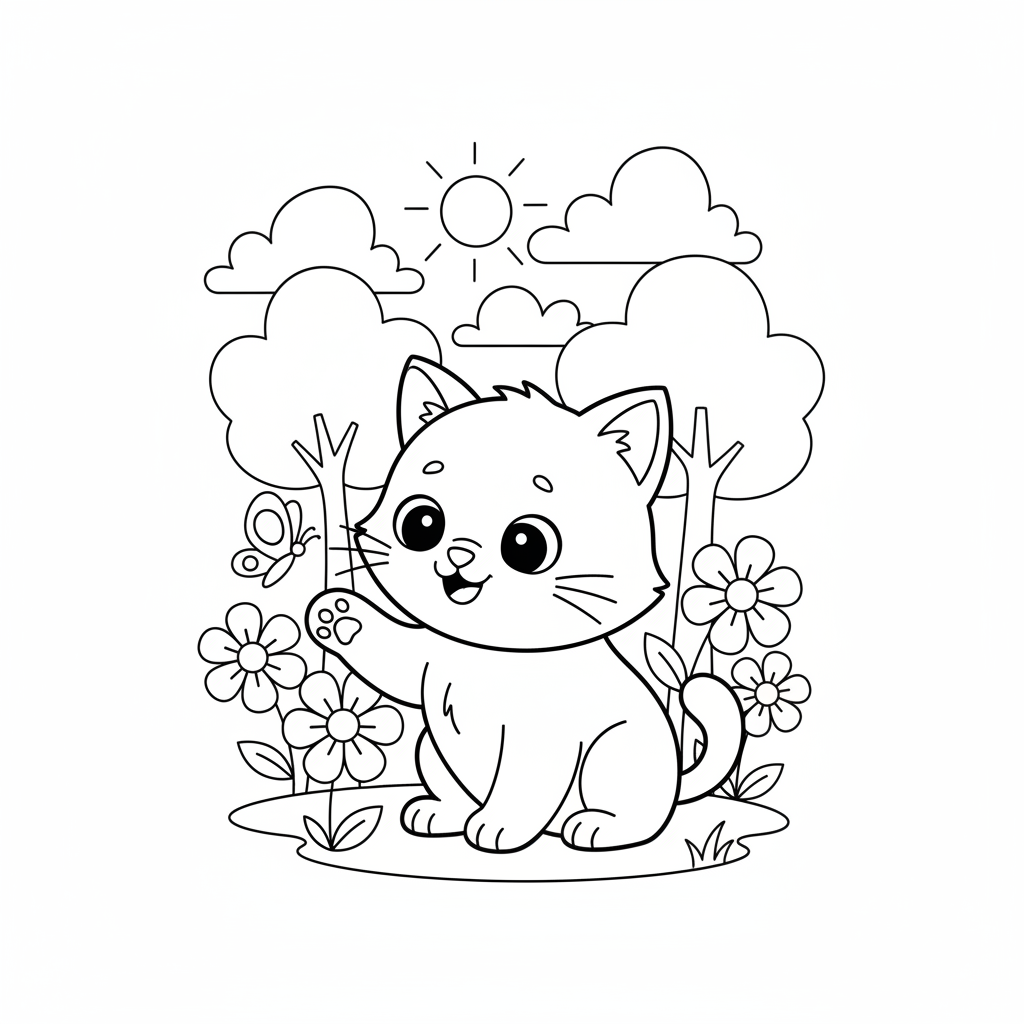 Coloriage coloriage chaton à imprimer 3