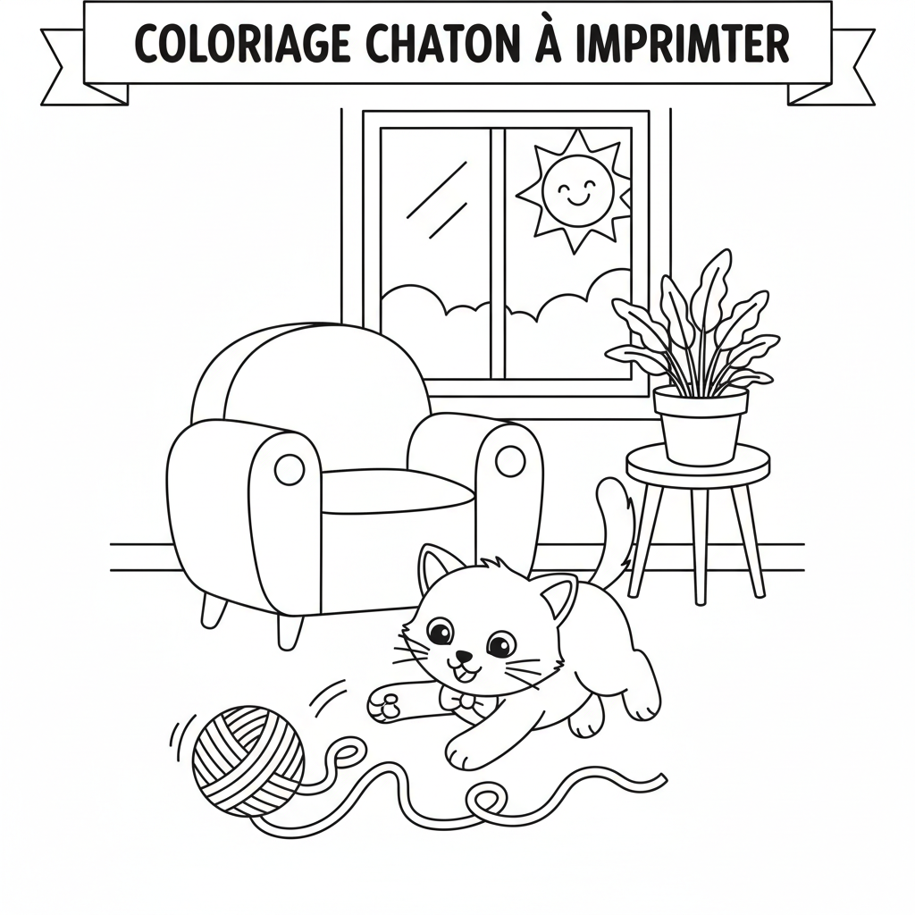 Coloriage coloriage chaton à imprimer 5