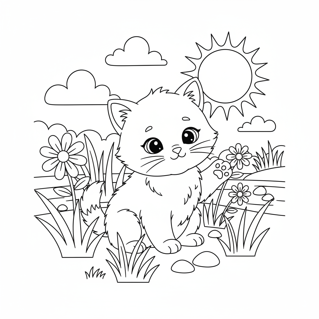 Coloriage coloriage chaton a imprimer 3