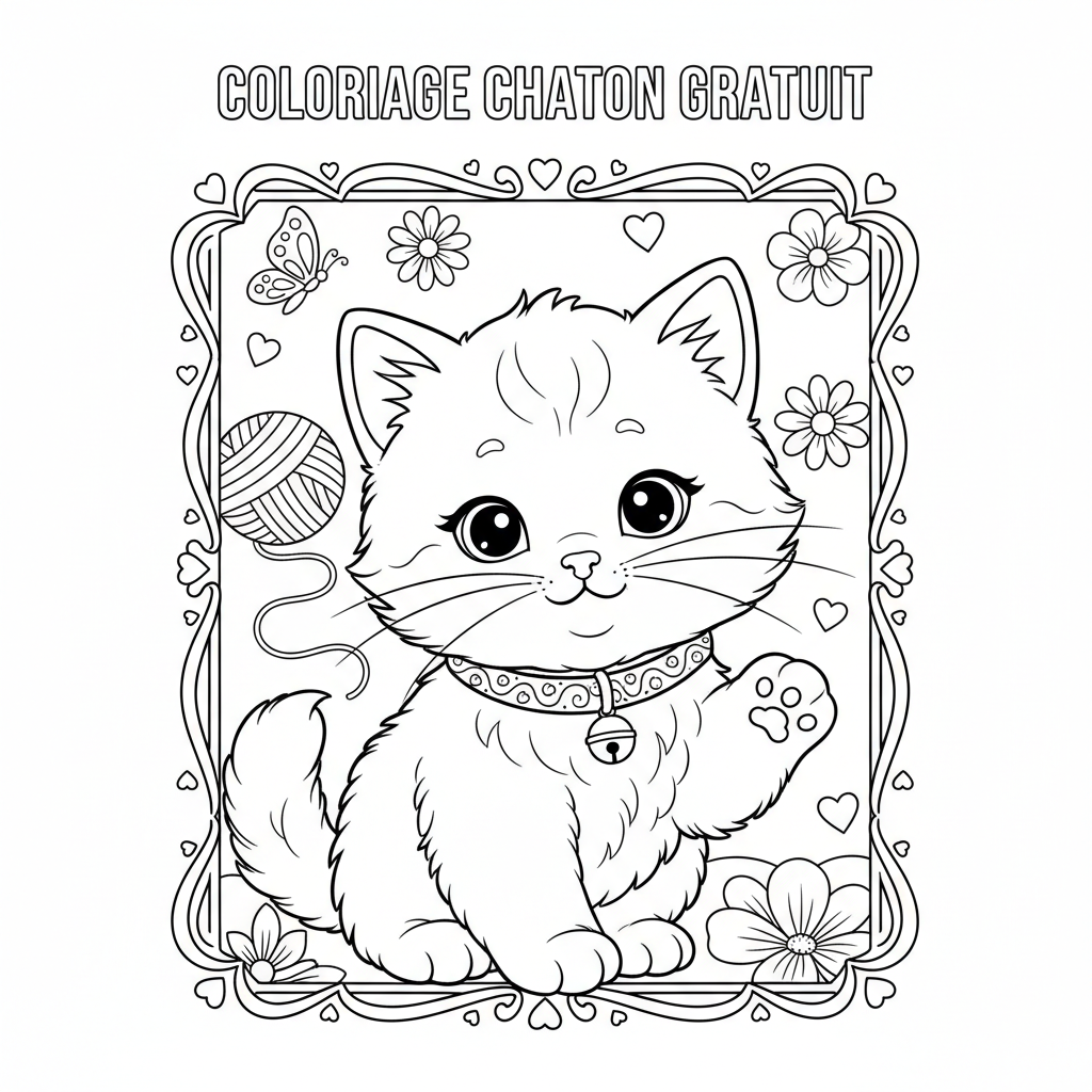 Coloriage coloriage chaton à imprimer gratuit 4